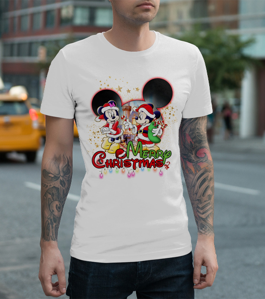 Mickey and Minnie Merry Christmas 50th Anniversary T-Shirt