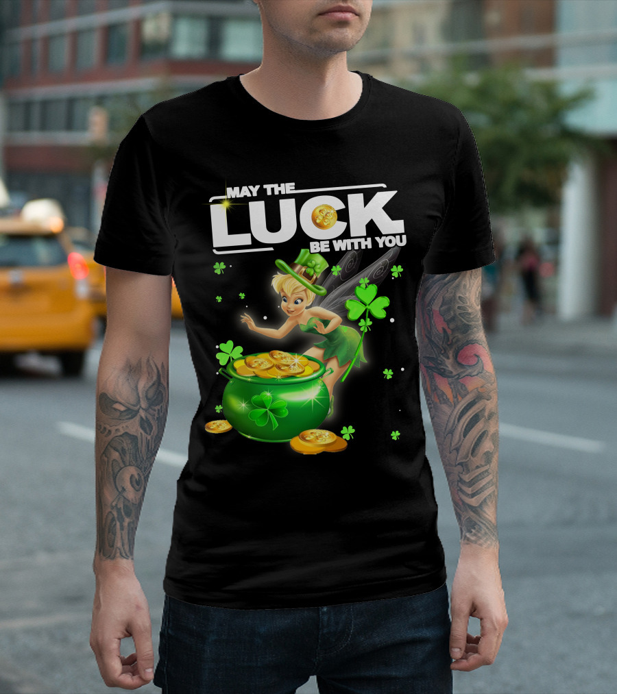 May The Luck Be With You Tinkerbell Coins Green T-Shirt