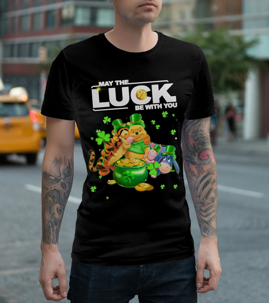 May the Luck Be with You Winnie the Pooh and Friends St. Patrick's Day T-Shirt