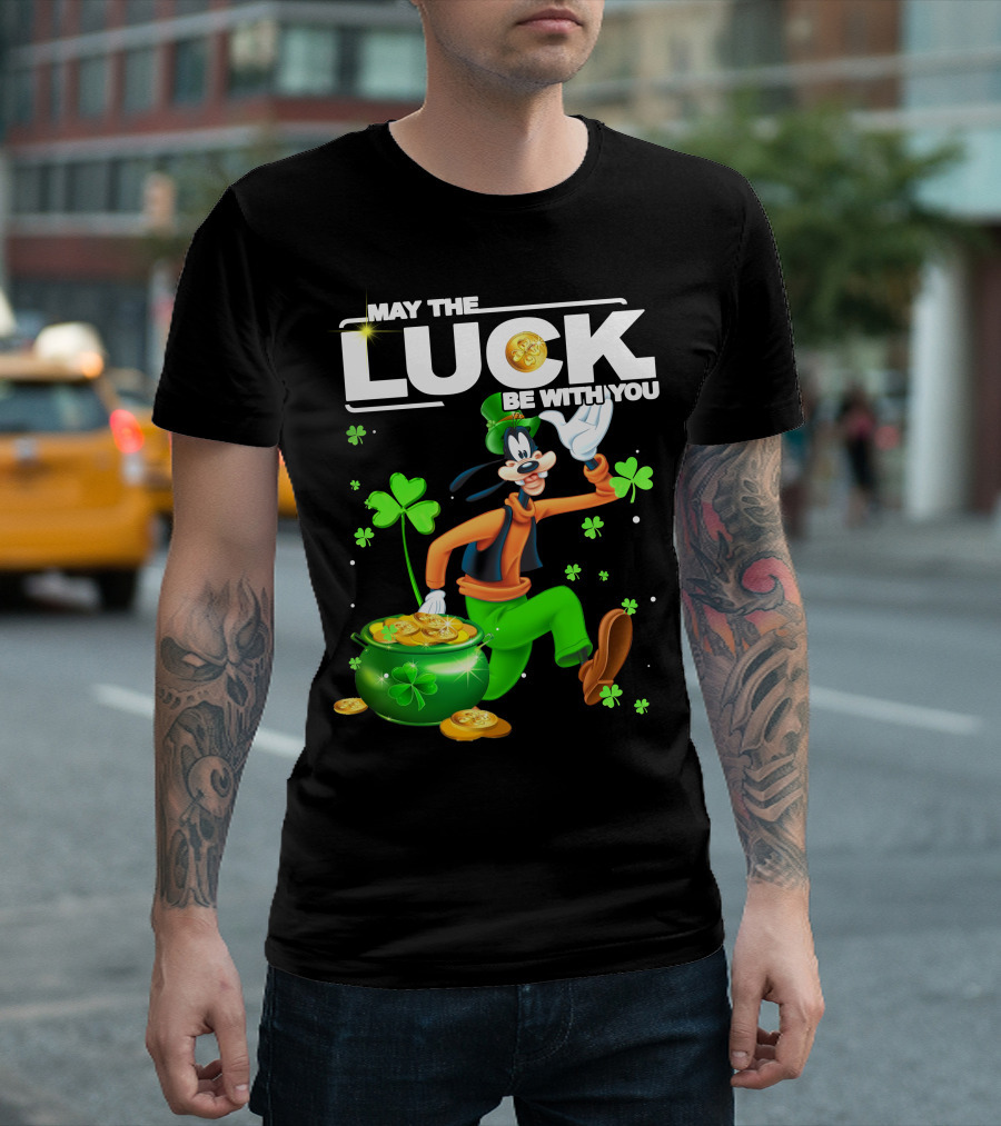 Goofy May The Luck Be With You Coins And Clovers T-Shirt