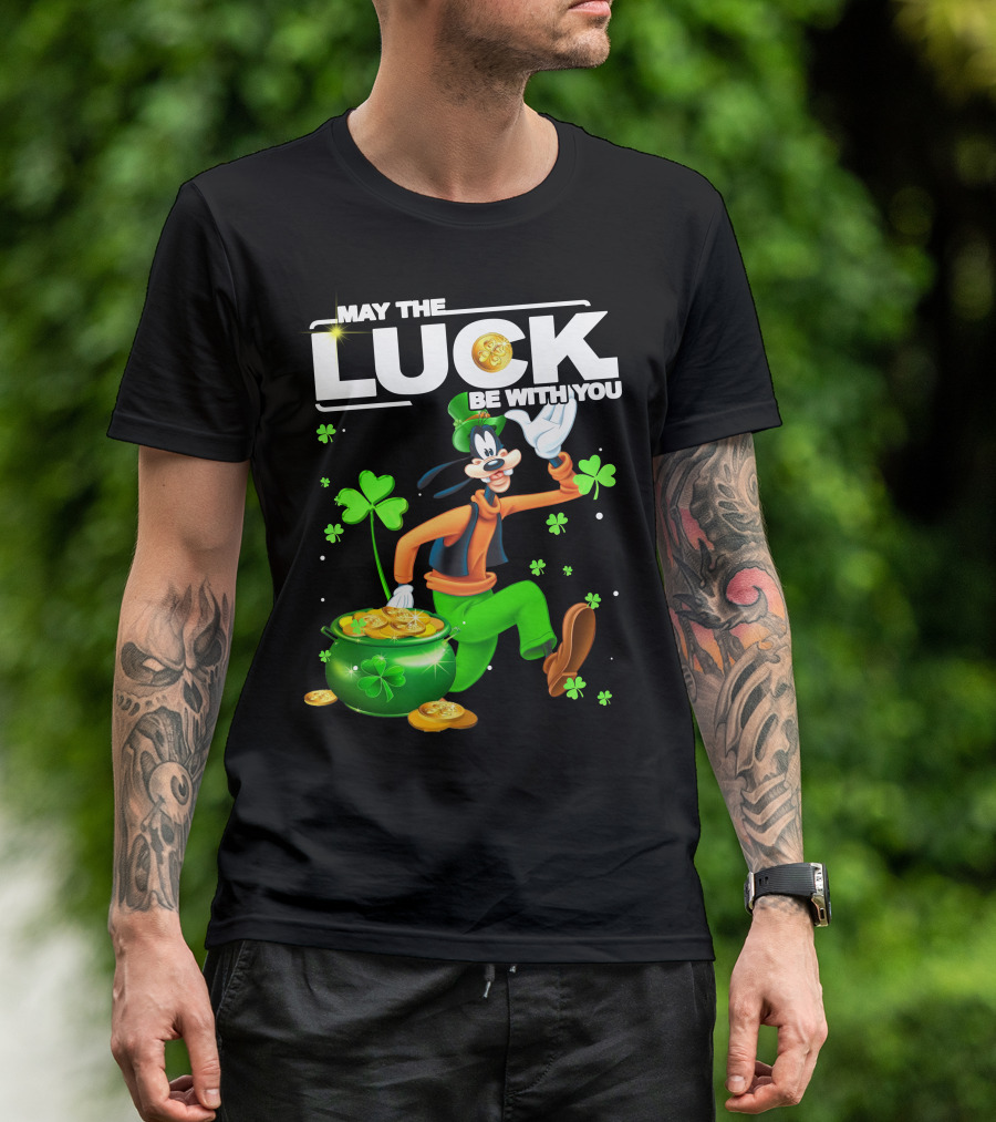 Goofy May The Luck Be With You Coins And Clovers T-Shirt