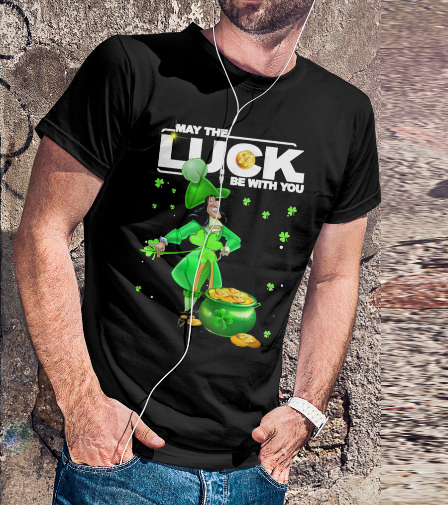 May The Luck Be With You Hook Luck Captain Green Coins Shamrock Pot T-Shirt