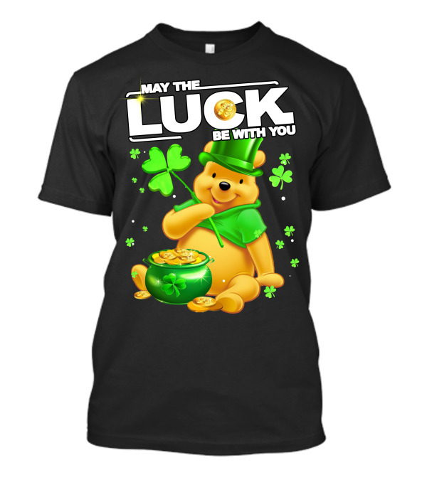 May The Luck Be With You Shamrock Pot Of Gold Bear T-Shirt