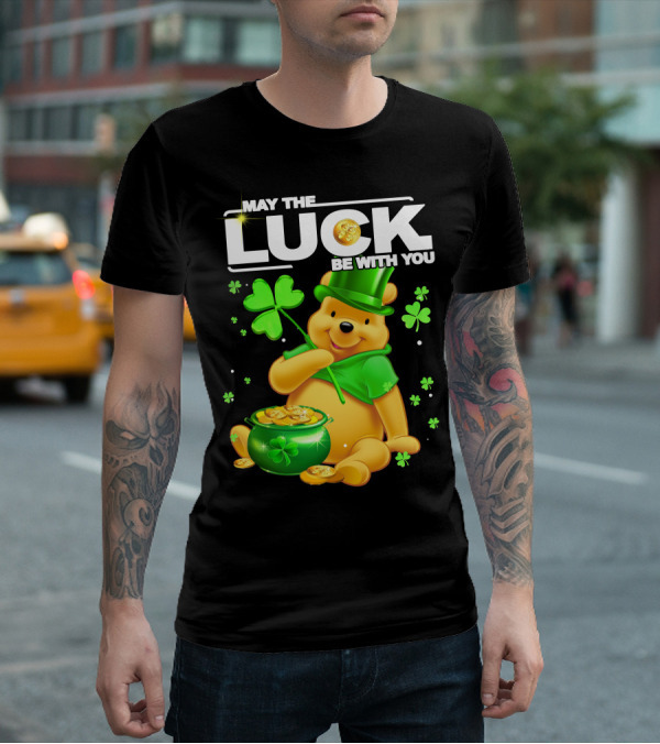 May The Luck Be With You Shamrock Pot Of Gold Bear T-Shirt
