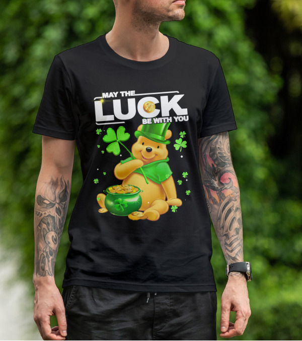 May The Luck Be With You Shamrock Pot Of Gold Bear T-Shirt