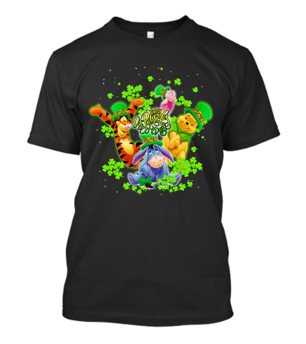 Happy St. Patrick's Day Winnie The Pooh Tigger Eeyore Piglet T-Shirt