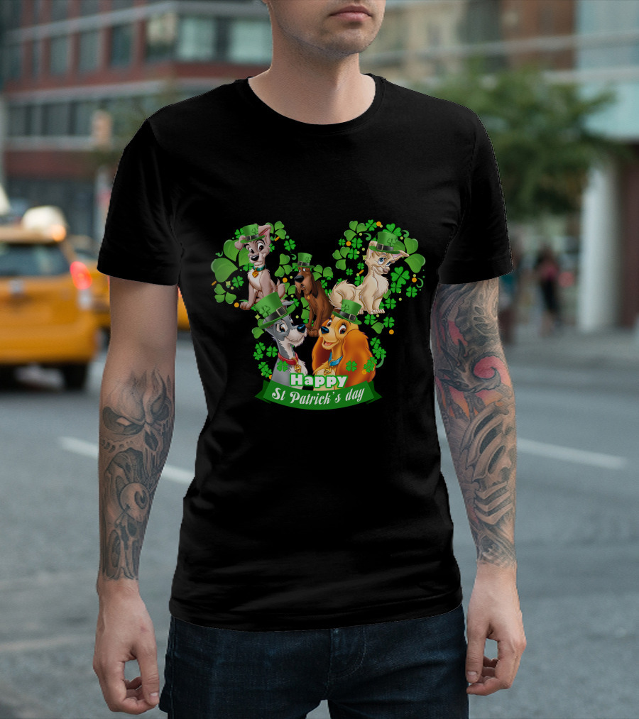 Lady and Tramp Happy St Patrick's Day T-Shirt