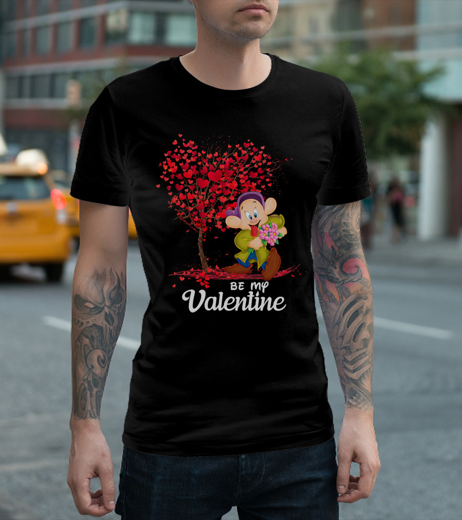 Be My Valentine Dopey Hearts Tree Bouquet T-Shirt