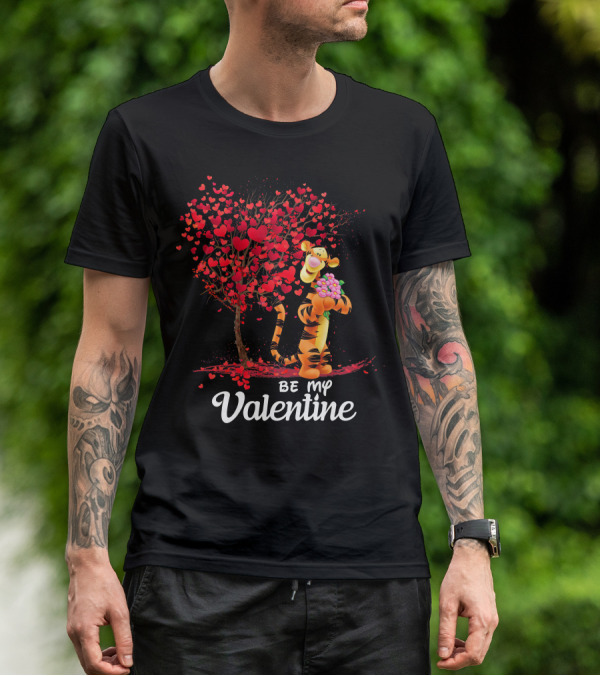Be My Valentine Tiger Hearts Bouquet T-Shirt
