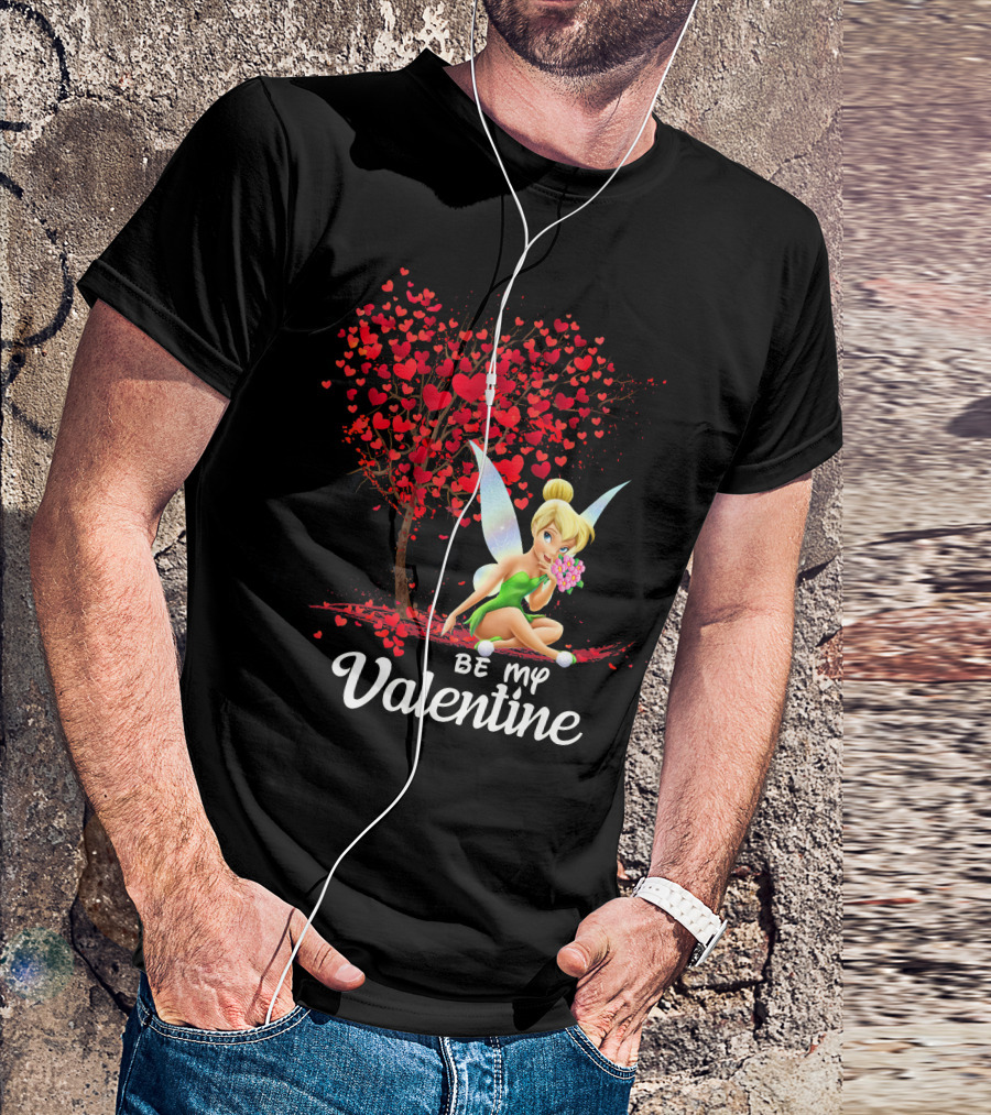 Be My Valentine Tinkerbell Hearts Tree T-Shirt