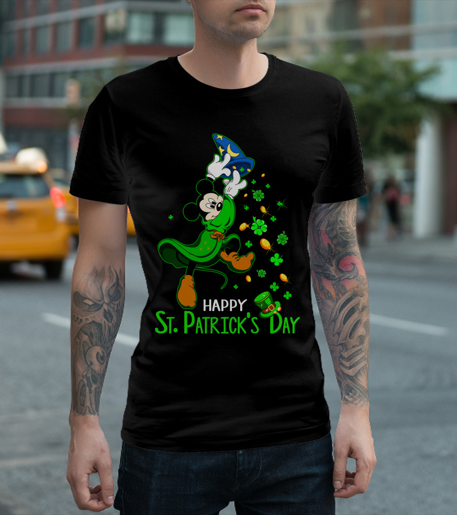 Mickey Mouse Fantasia Happy St. Patrick's Day T-Shirt