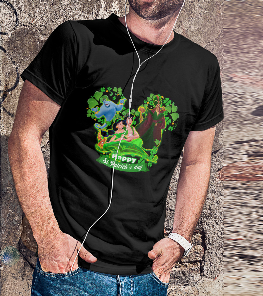 Happy St Patrick's Day Aladdin Jasmine Genie Jafar T-Shirt