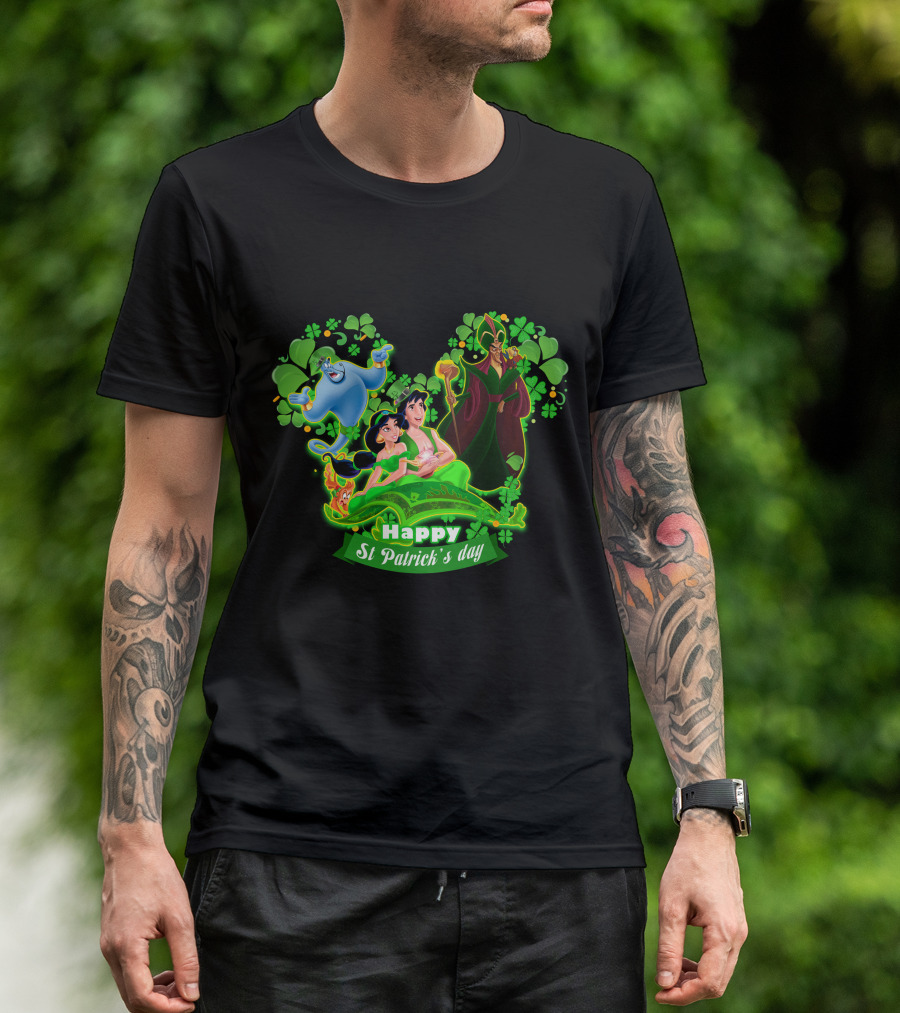 Happy St Patrick's Day Aladdin Jasmine Genie Jafar T-Shirt
