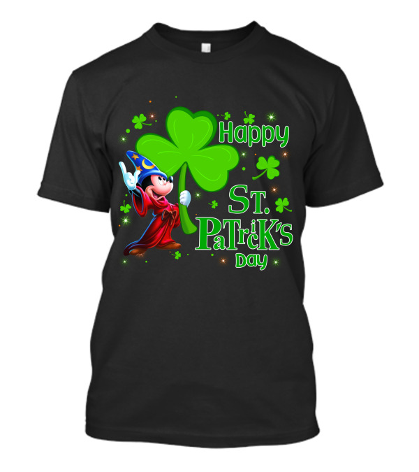 Sorcerer Mickey Happy St. Patrick's Day Shamrock T-Shirt