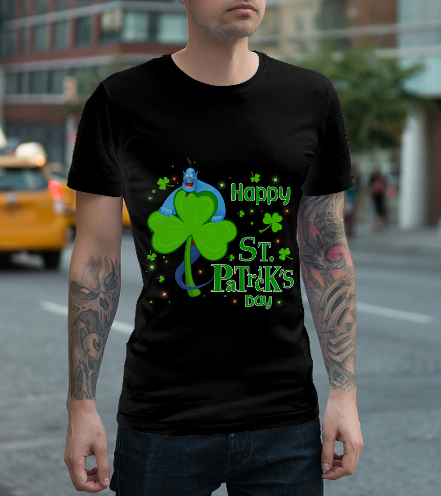 Happy St. Patrick's Day Genie Shamrock T-Shirt