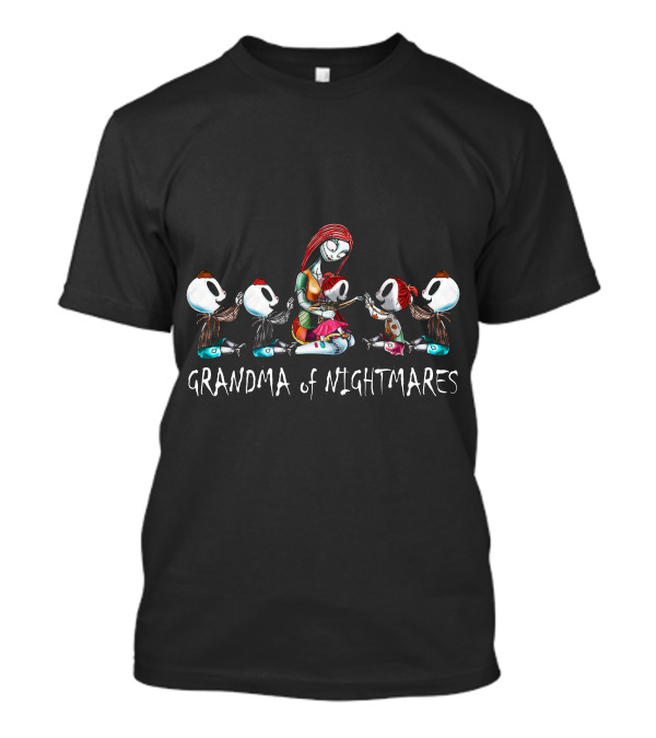 Grandma Of Nightmares With 3 Boys 2 Girls In Creepy T-Shirt