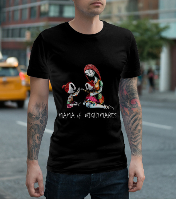 Mama Of Nightmares With Two Girls T-Shirt