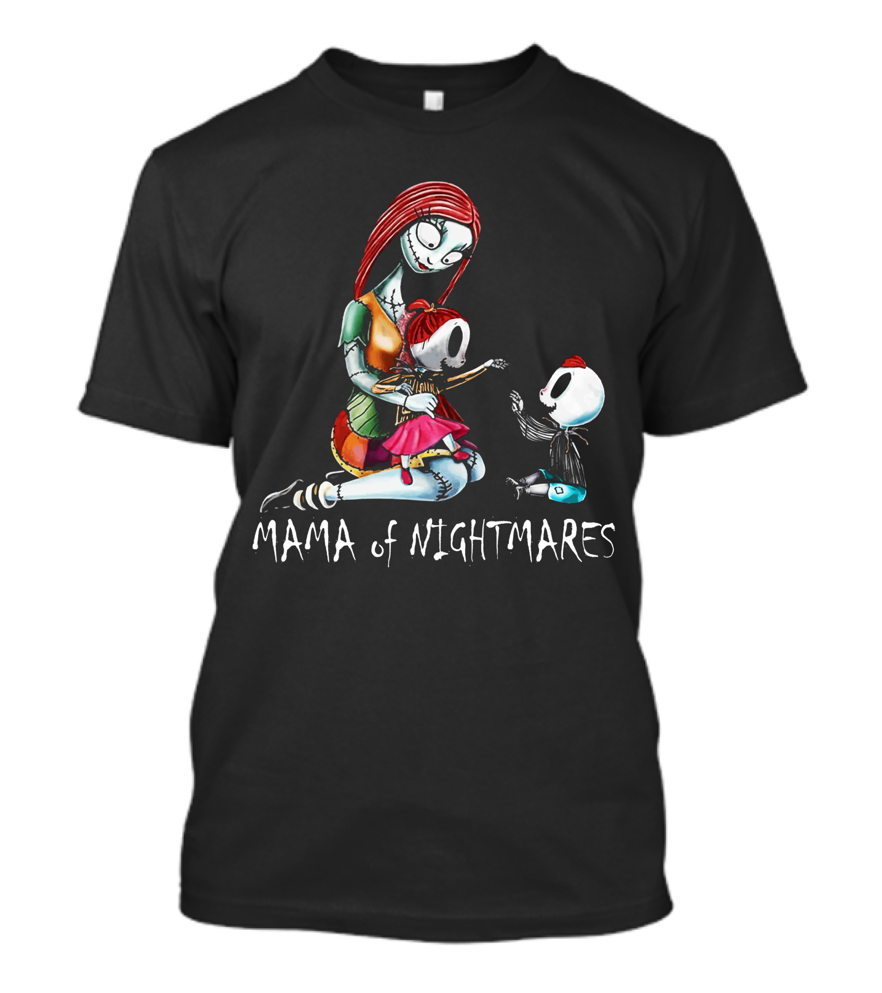 Mama Of Nightmares With Stitch Character Twins T-Shirt