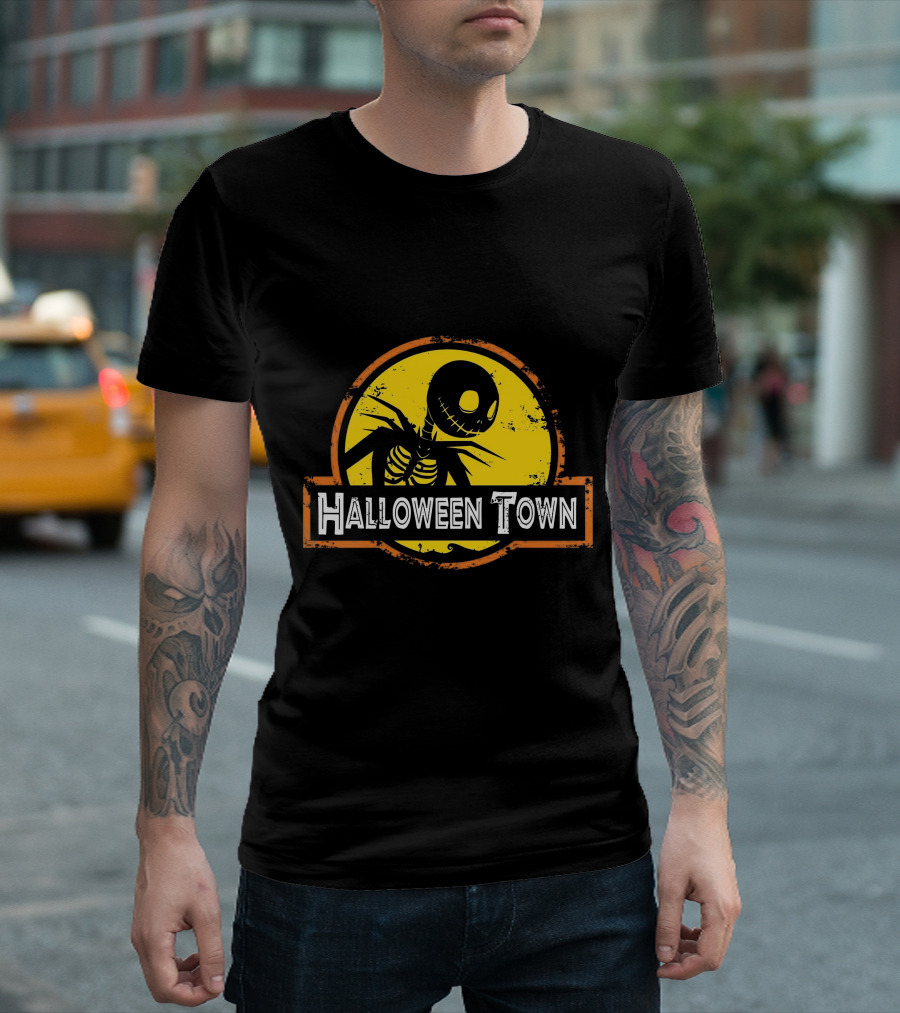 Halloween Town Skeleton Jack O'Lantern Moon T-Shirt