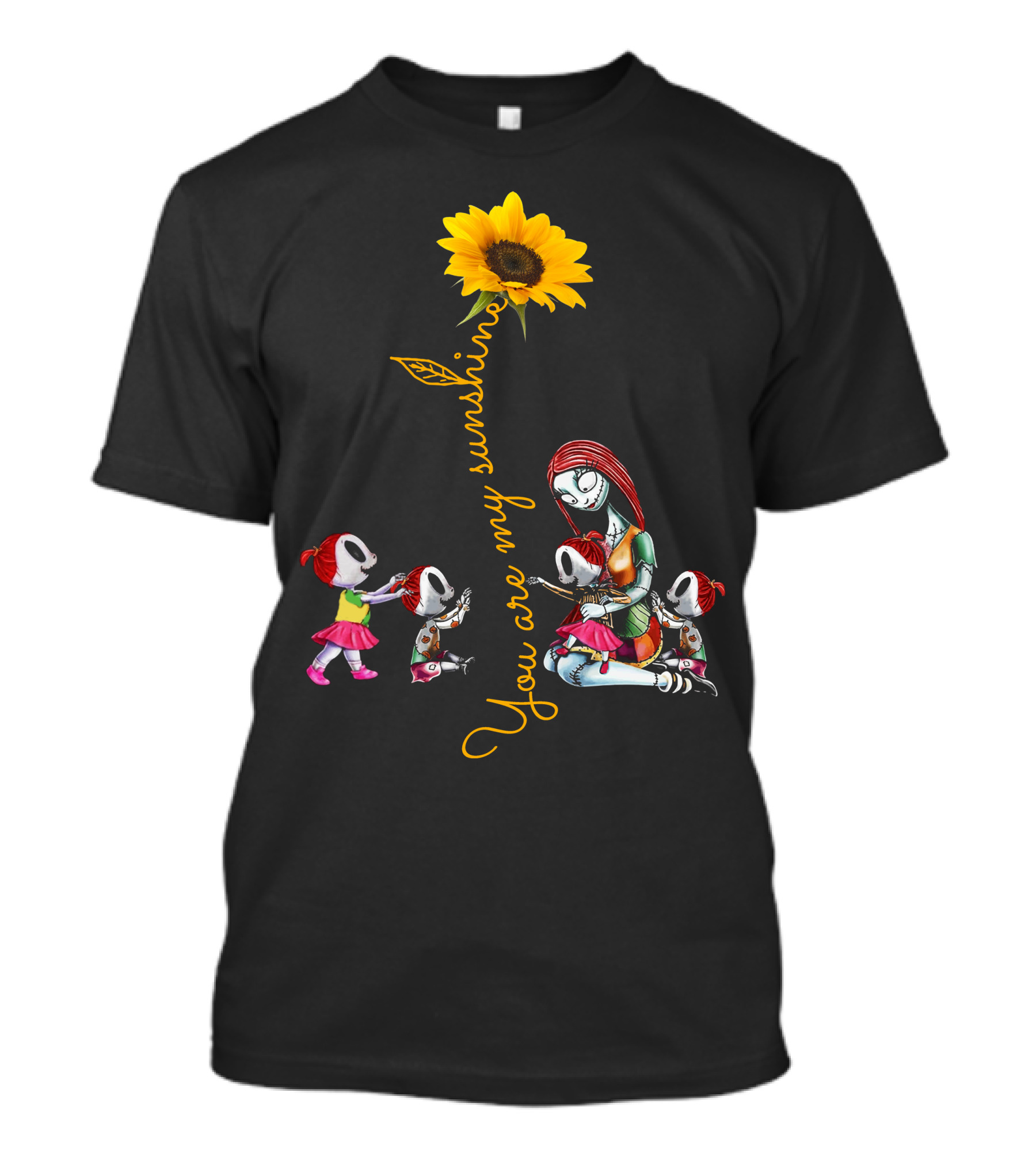 You Are My Sunshine Sunflower With 4 Girls And Stylized Character Hugging T-Shirt