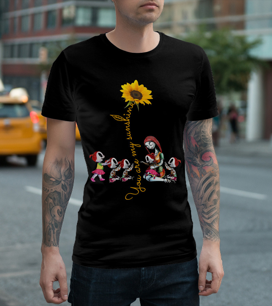 5 Girls You Are My Sunshine Sunflower Skeletons T-Shirt