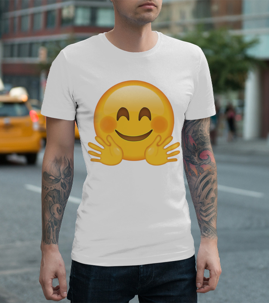 Hugging Face Smiley Emoji with Hands T-Shirt
