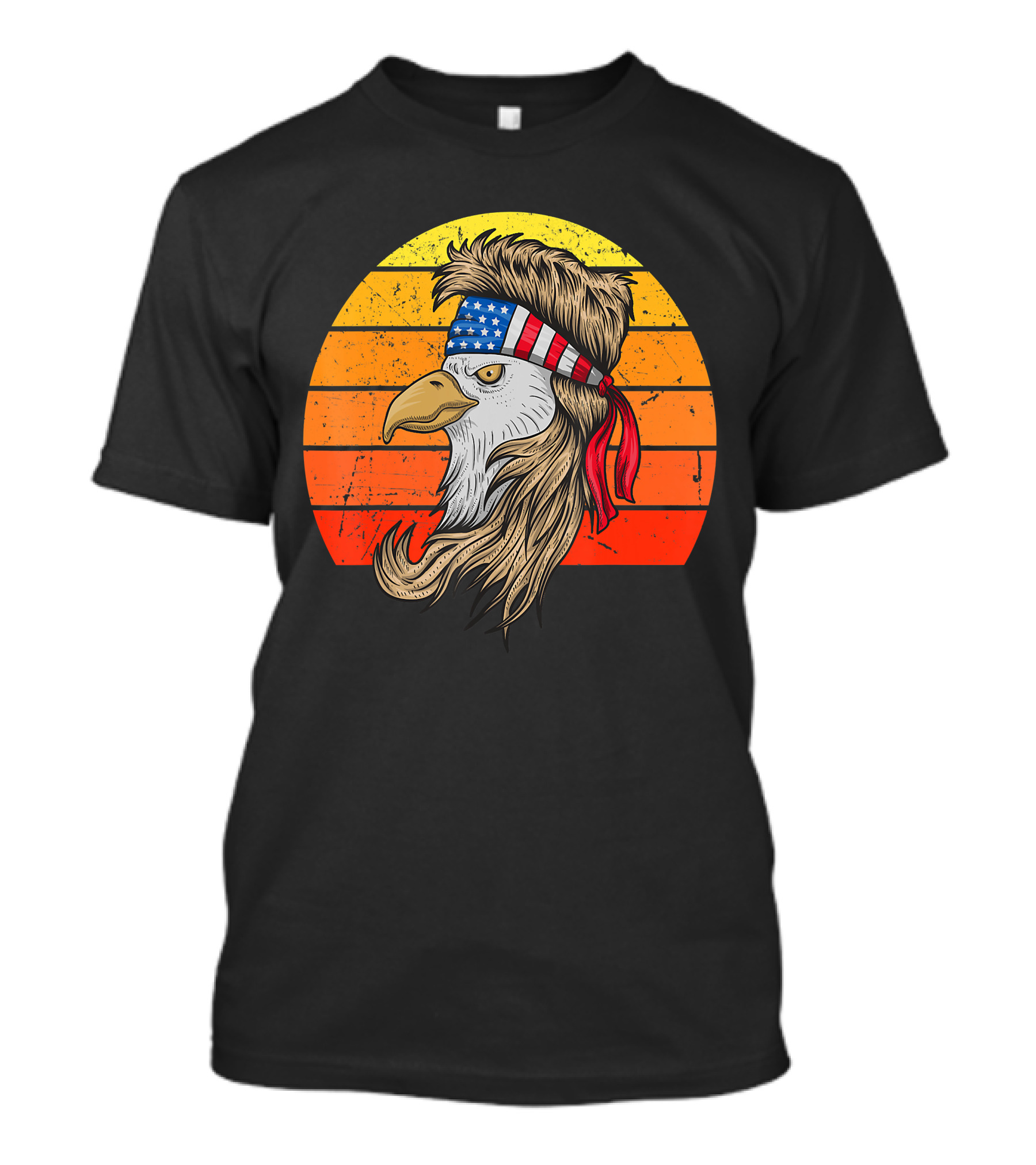 Bald Eagle With American Flag Mullet 4th Of July USA Pride T-Shirt