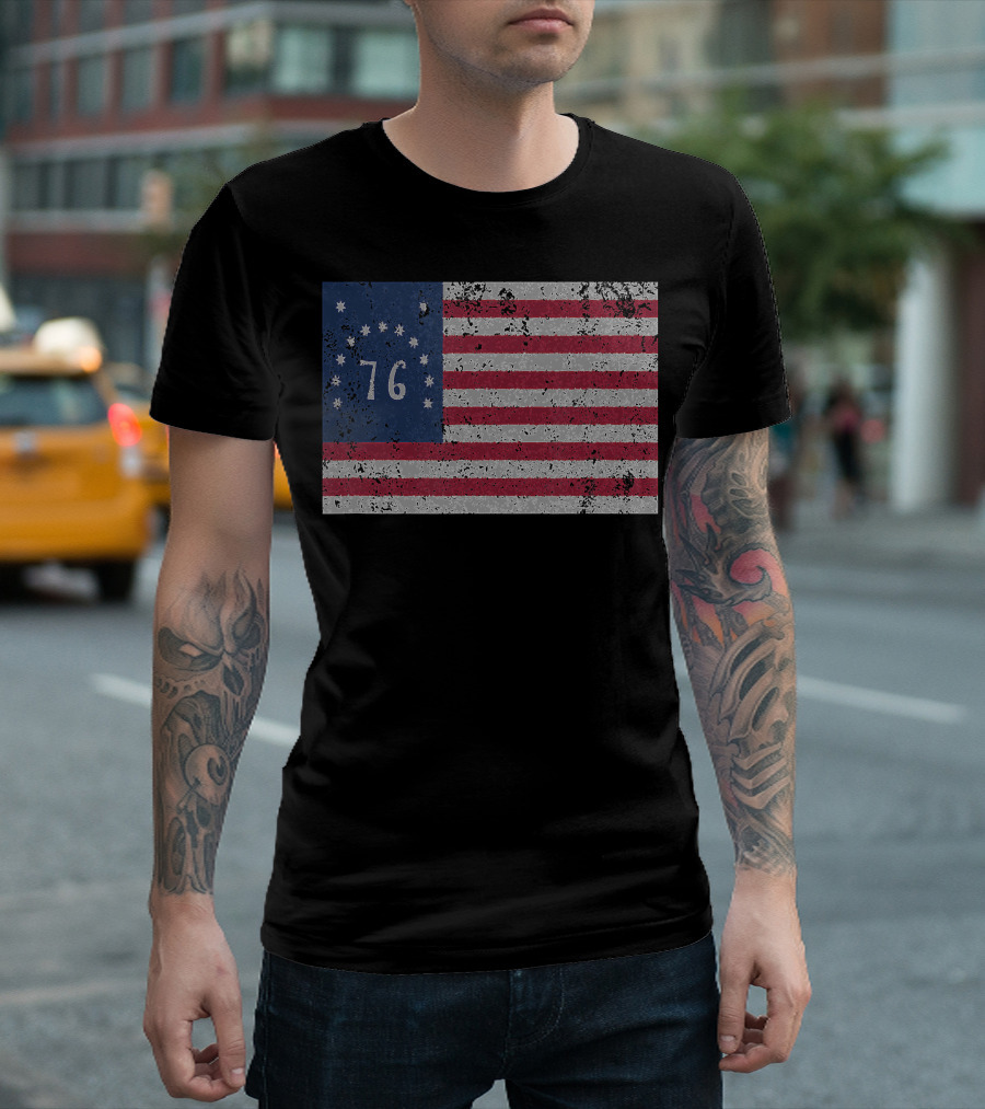 American Bennington Flag 76 United States Of America 1776 T-Shirt