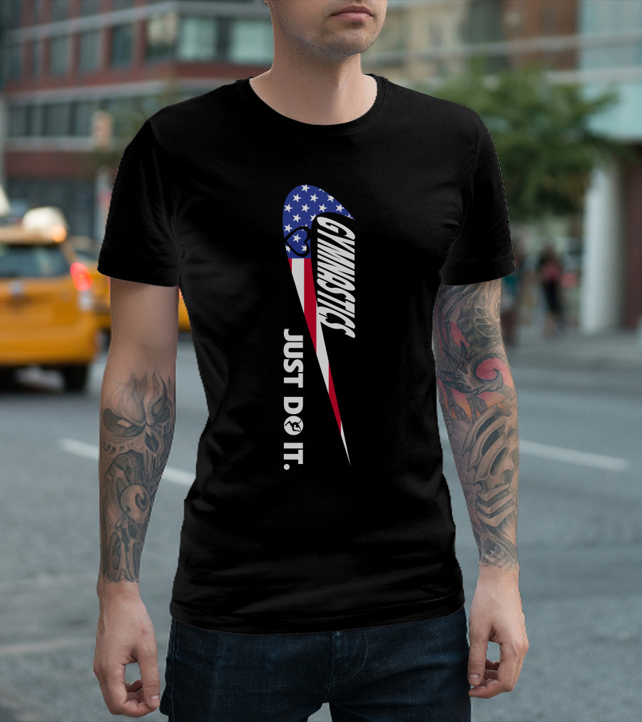 GYMNASTICS JUST DO IT AMERICAN FLAG T-Shirt
