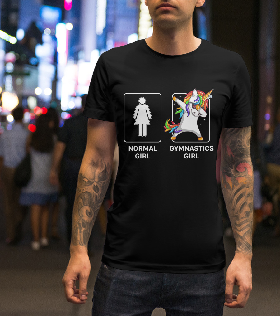 Normal Girl Gymnastics Girl Unicorn Dabbing T-Shirt