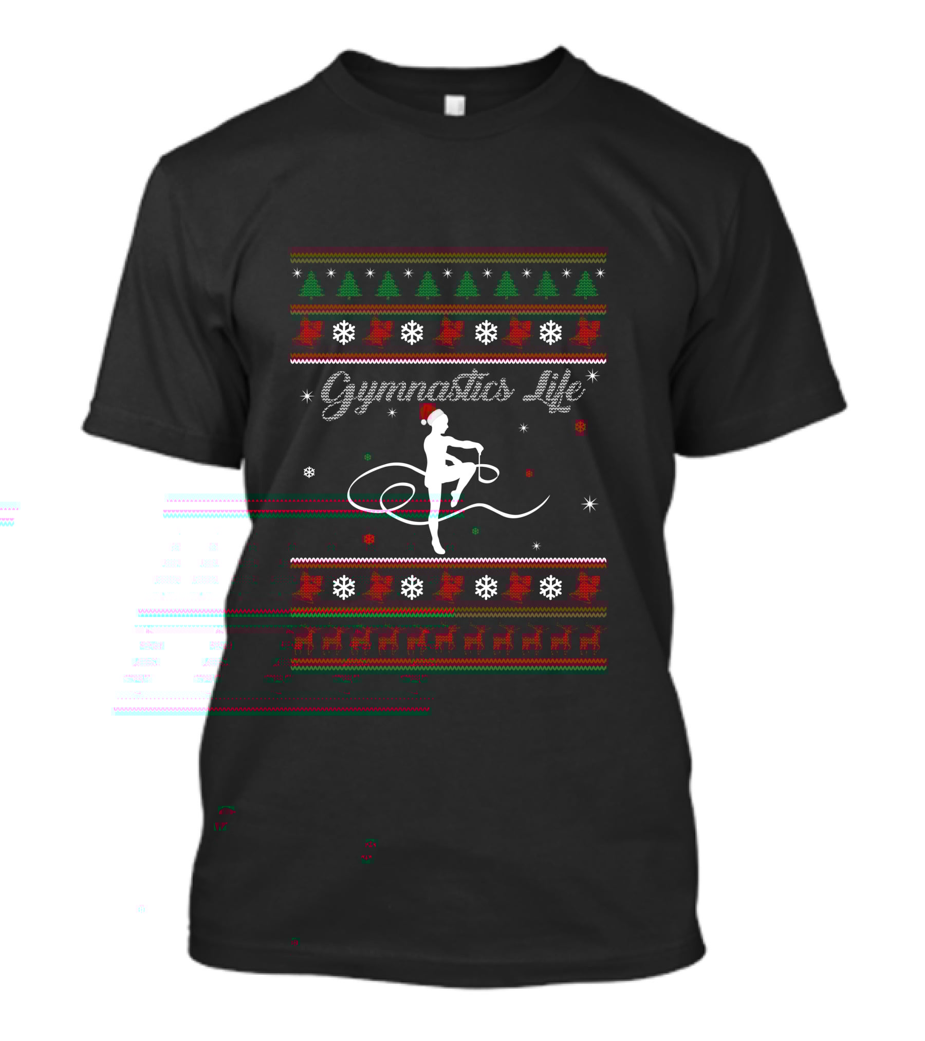 Gymnastics Life Christmas Santa Hat Holiday T-Shirt