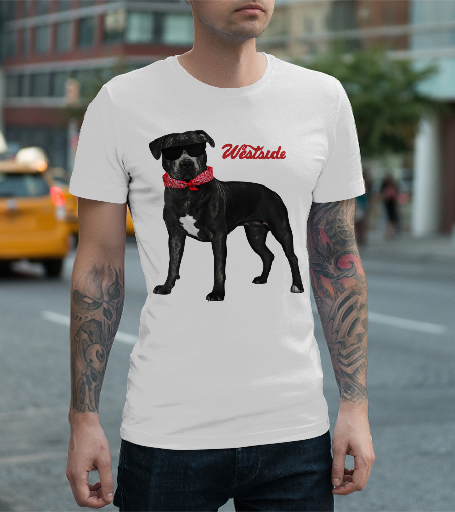 Westside Cool Dog with Sunglasses and Bandana T-Shirt