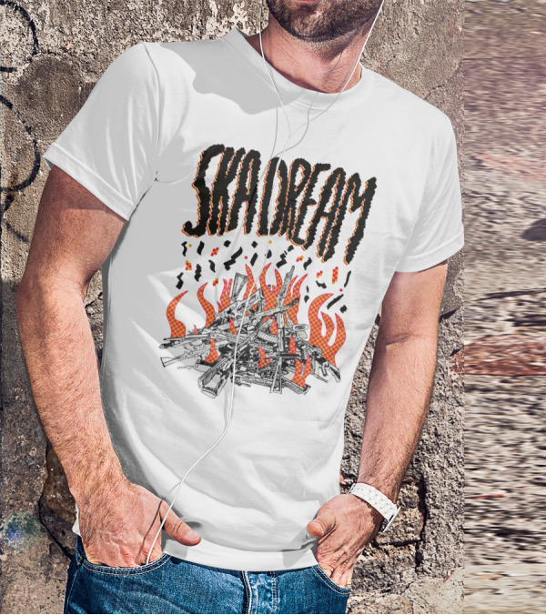 SKA DREAM Flames And Instruments Pile T-Shirt