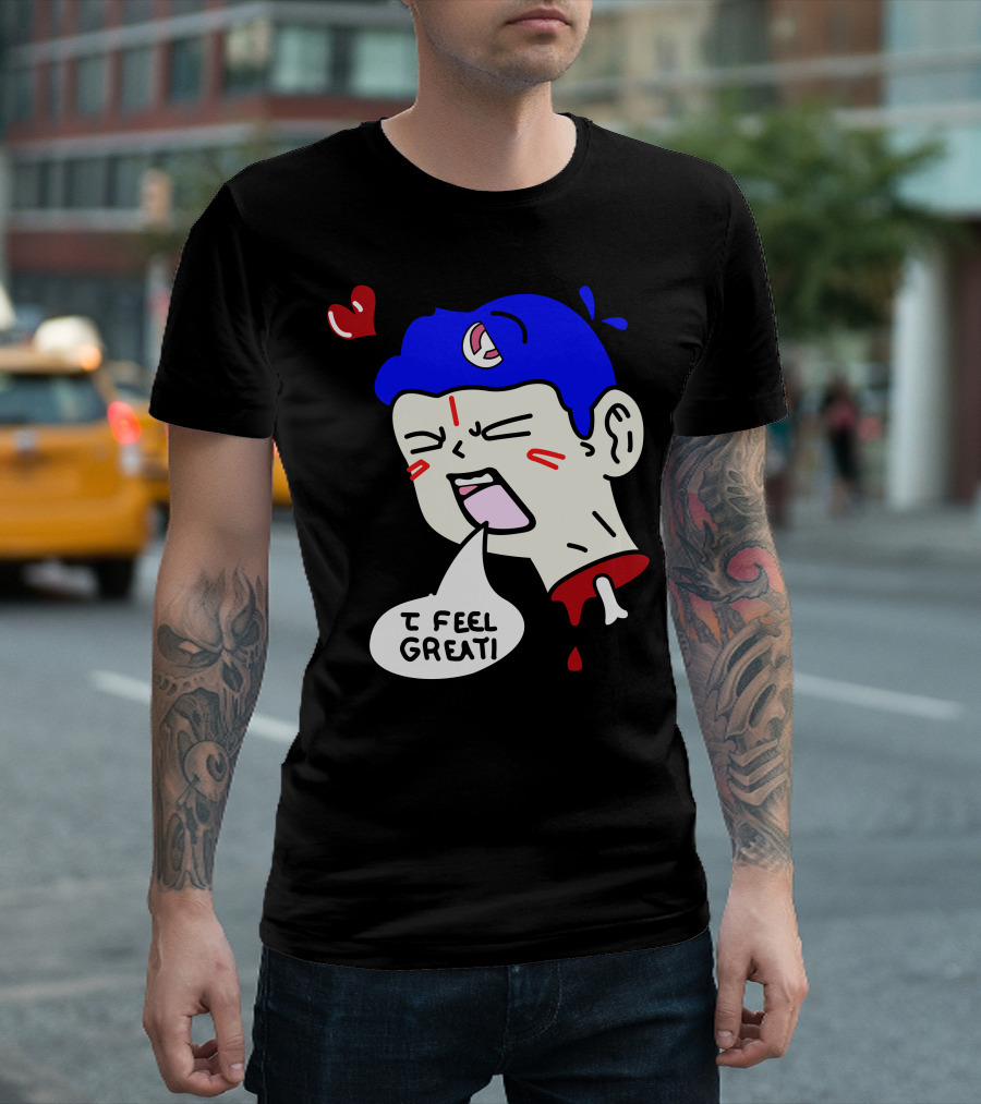 6 Dogs Merch I Feel Great Heart Cartoon Bone Droplets T-Shirt
