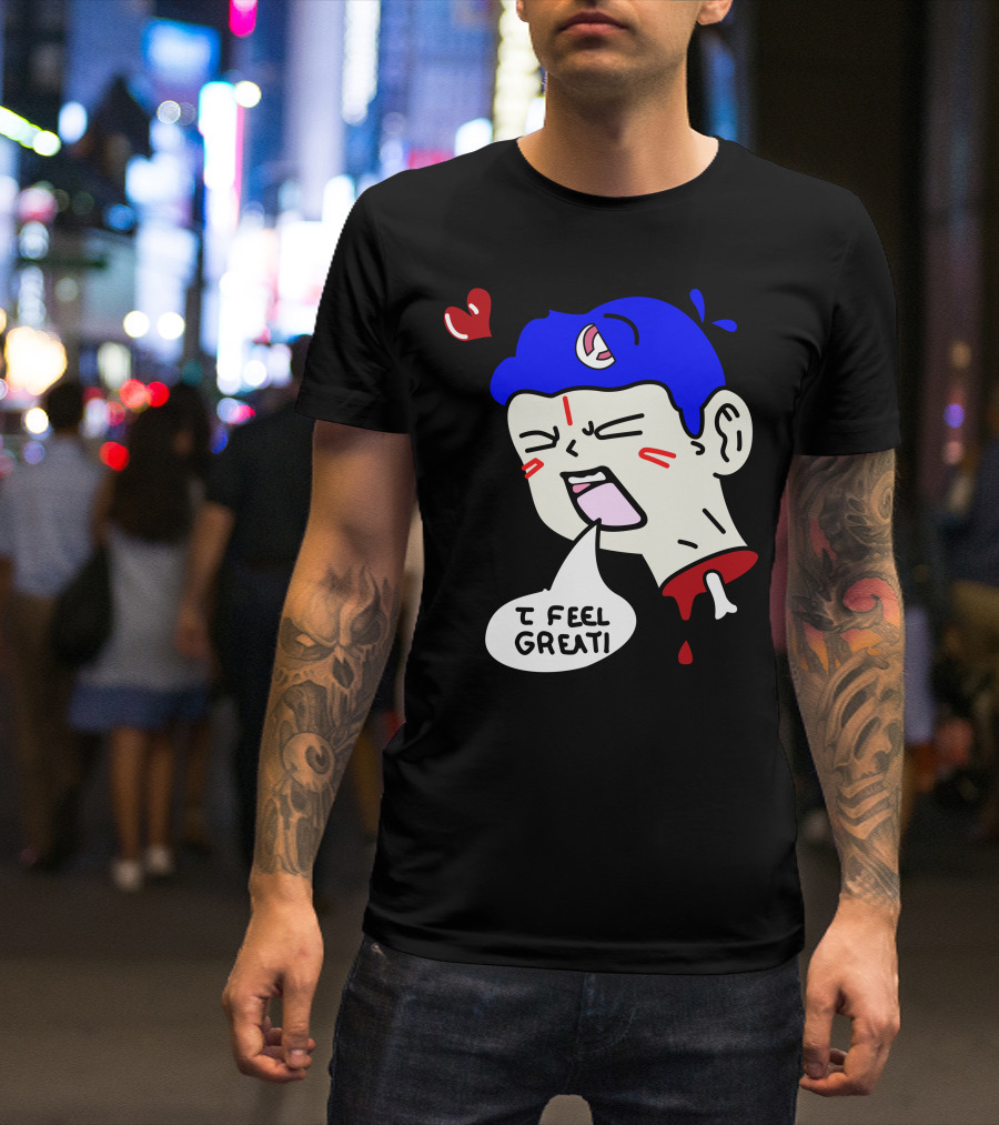 6 Dogs Merch I Feel Great Heart Cartoon Bone Droplets T-Shirt