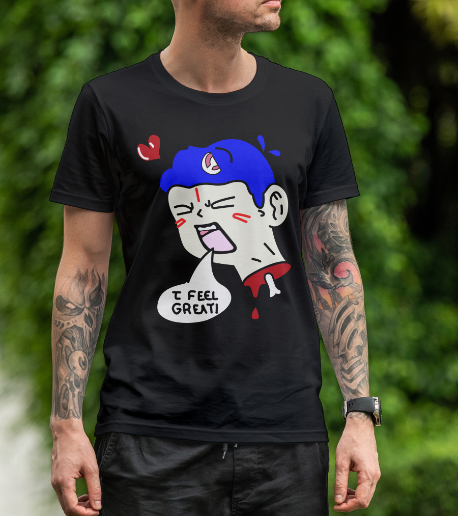 6 Dogs Merch I Feel Great Heart Cartoon Bone Droplets T-Shirt