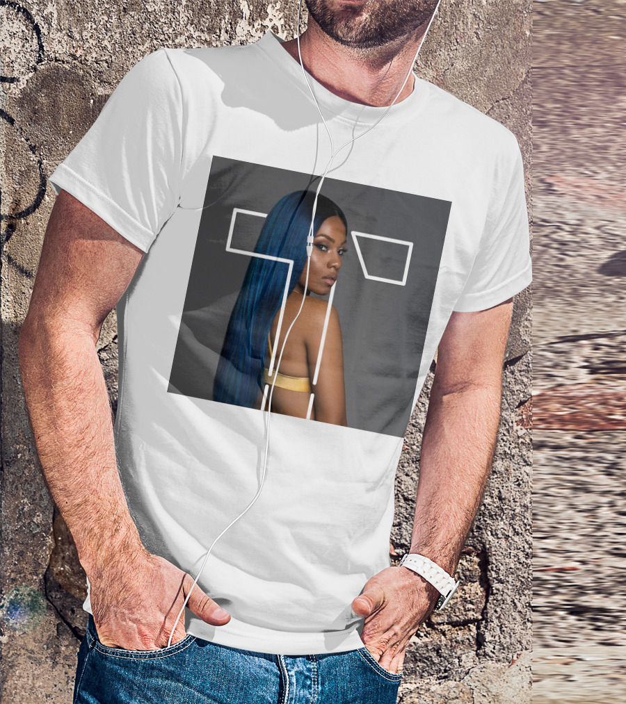 Terilisha T Silhouette Overlay With Blue Hair T-Shirt