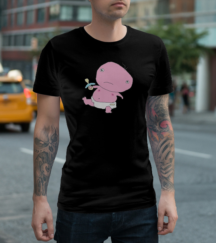 Jack Stauber Baby Character Pacifier Diaper Pink T-Shirt