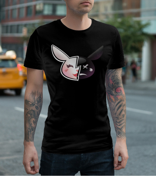 Trisha Paytas Merchandise Happy Sad Bunny Icon Split Face T-Shirt