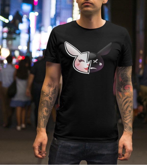 Trisha Paytas Merchandise Happy Sad Bunny Icon Split Face T-Shirt