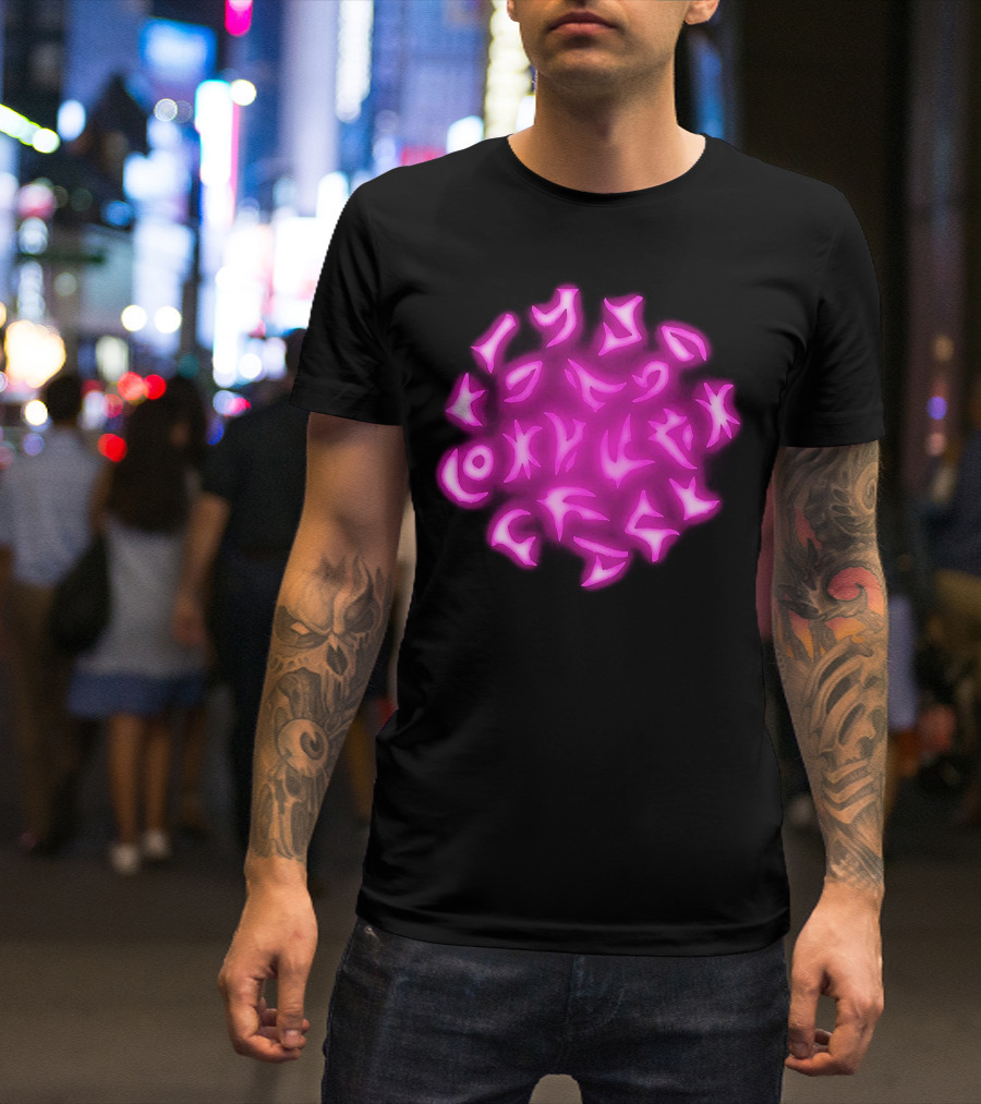 Coldplay Alien Symbols Pink Glowing T-Shirt
