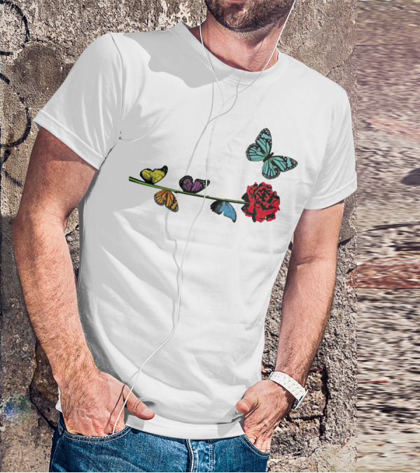 Malu Trevejo Butterflies And Rose T-Shirt