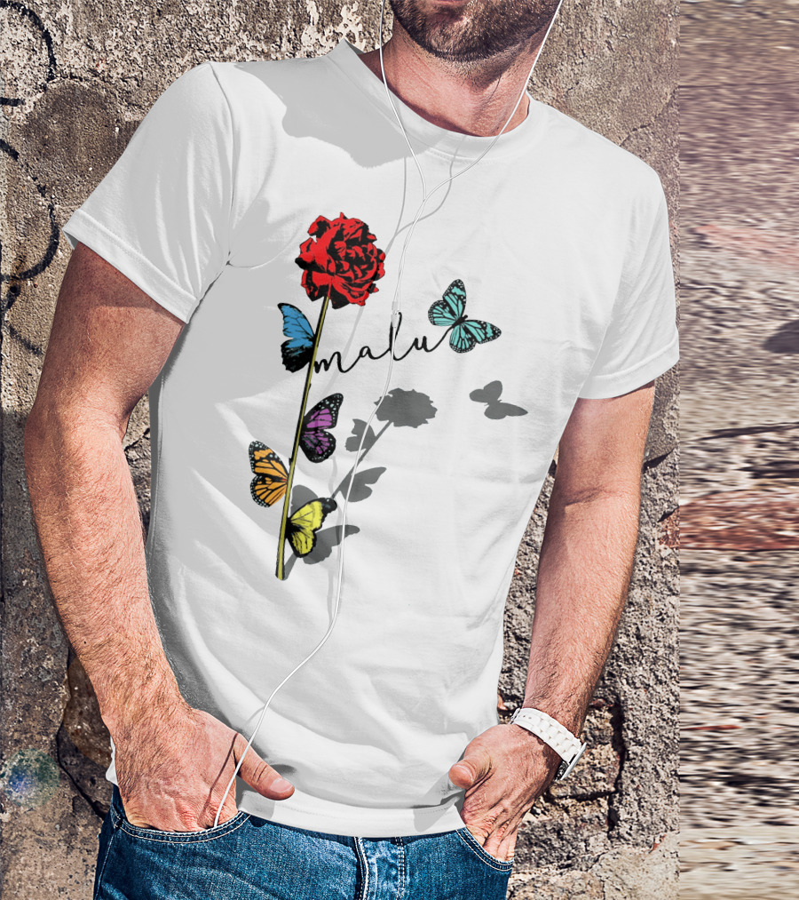 Malu Red Rose Butterflies T-Shirt
