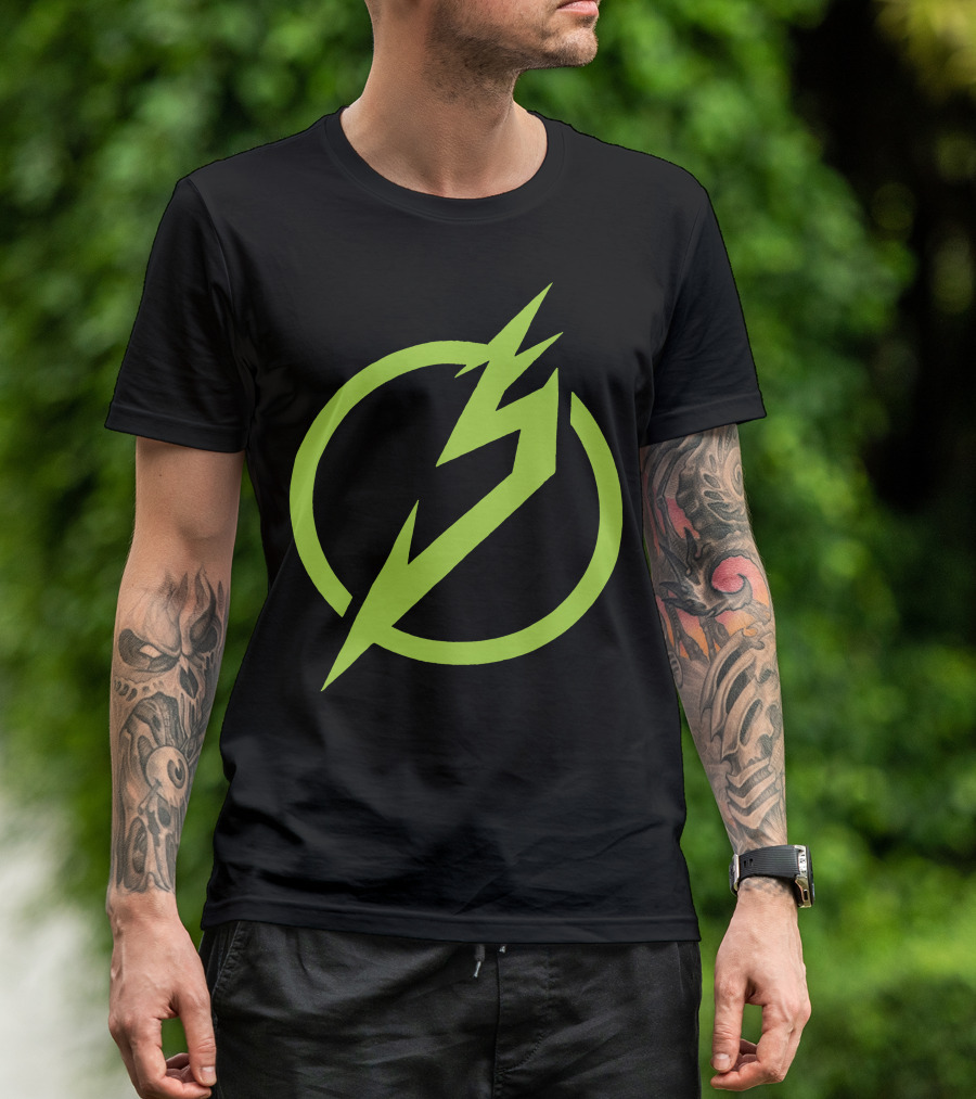 Snails Merch Electric Green Lightning Circle T-Shirt