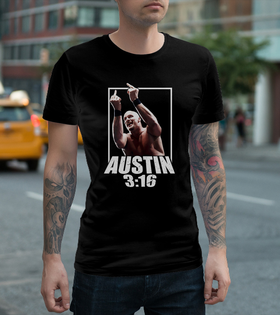 Austin 3:16 Middle Finger Gesture Iconic Wrestling Moment T-Shirt
