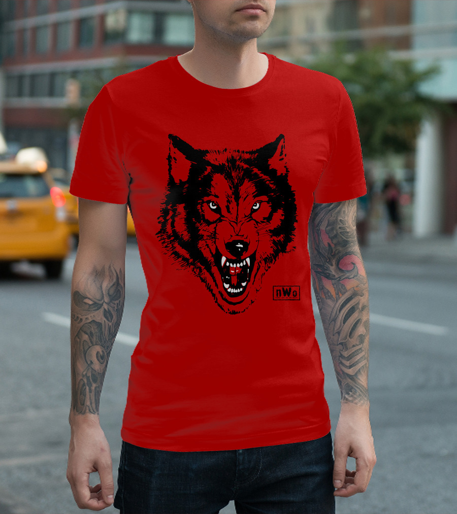 nwo Wolfpac Red Wolf Head T-Shirt