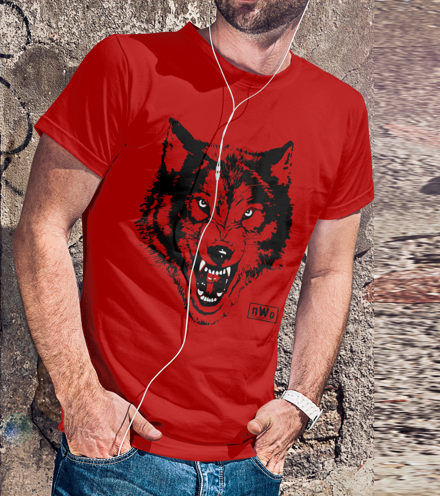 Nwo Wolfpac Red Wolf Head T-Shirt