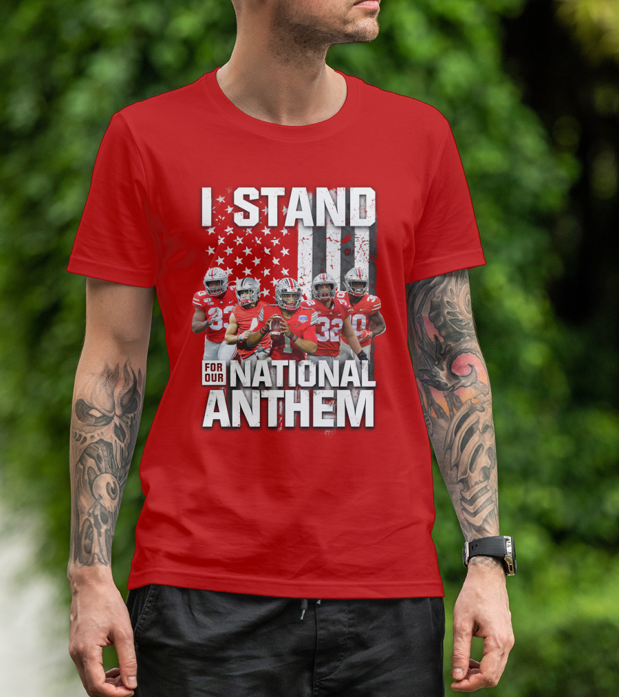 I Stand For Our National Anthem Football Players Flag T-Shirt