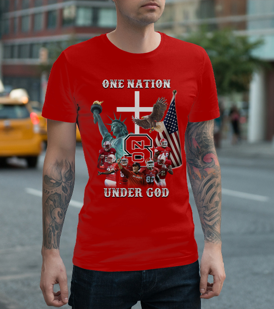 NC State Wolfpack Football One Nation Under God T-Shirt