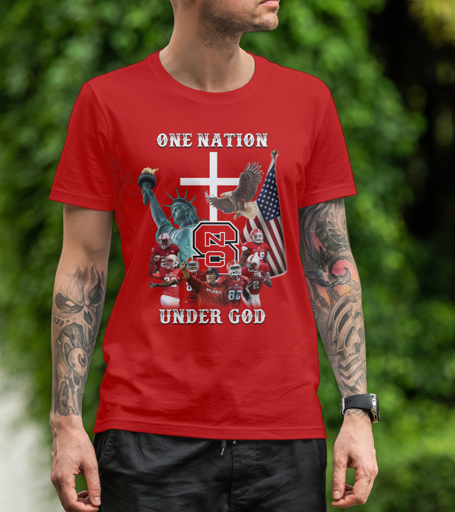 NC State Wolfpack Football One Nation Under God T-Shirt